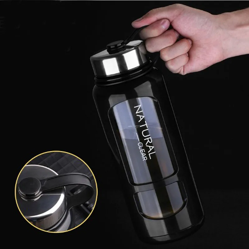 1000 мл большая емкость портативные стеклянные бутылки для воды бутылка спорта на
