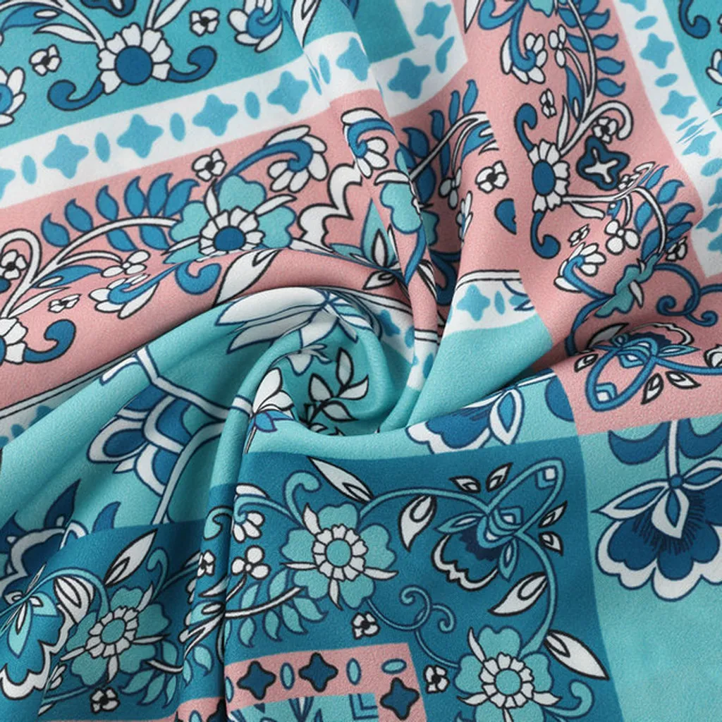 

Vestidos 2019 Women's Dresses Spring Summer Dress Women's Summer Sexy Fashion Tie-up Waist Open-Forked Printed Dresses W724
