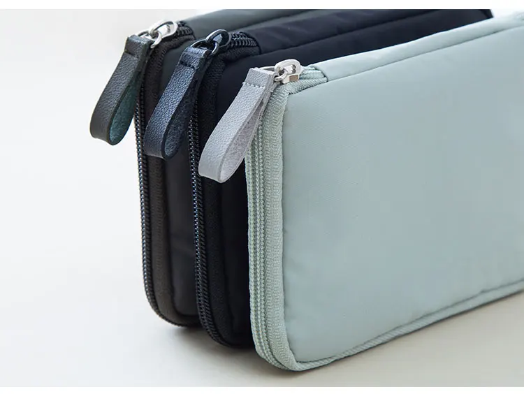 Travel Digital Pouch Nylon Travel Passport Case Multi Purpose Zipper Card and ID Holder Cable Gadgets Organizer