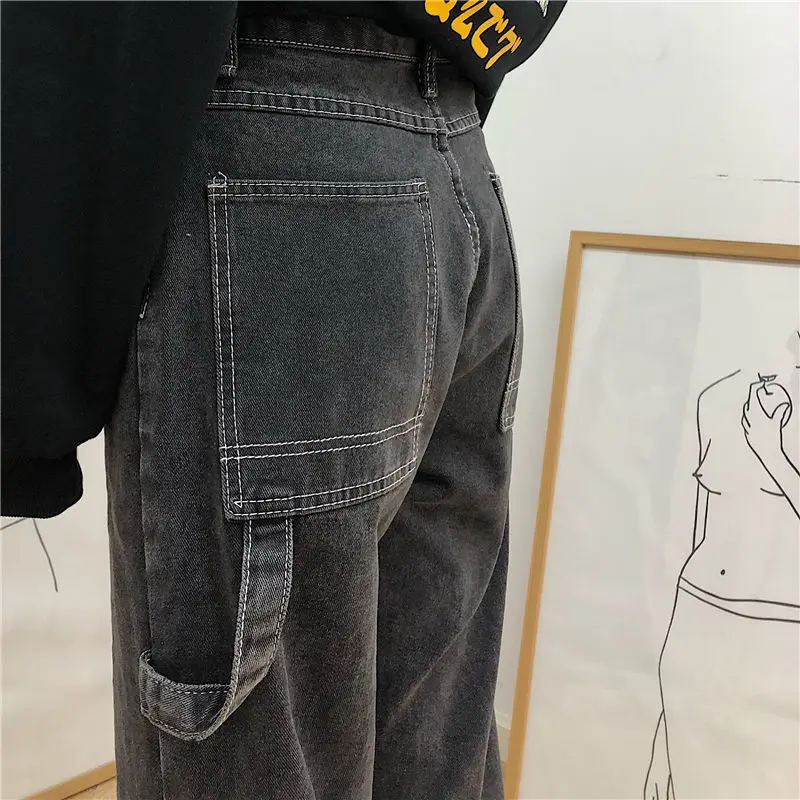 

2021 New Retro High waist and slim drop wide leg pants for female students