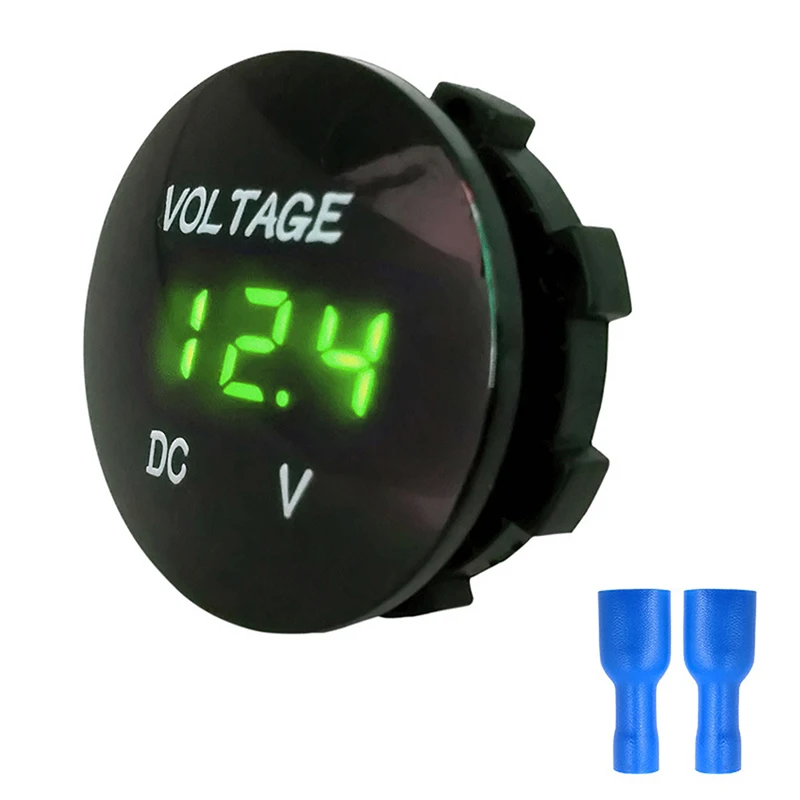 5 цветов beler вольтметр Мини DC 12V 24V Водонепроницаемый круглый Панель светодиодный