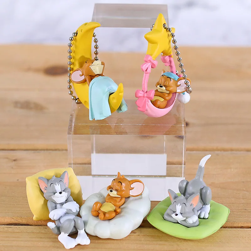Том и Джерри Кот и мышь рисунки из мультфильма ПВХ Фигурки подвески для игрушек подарок для детей 5 шт./компл