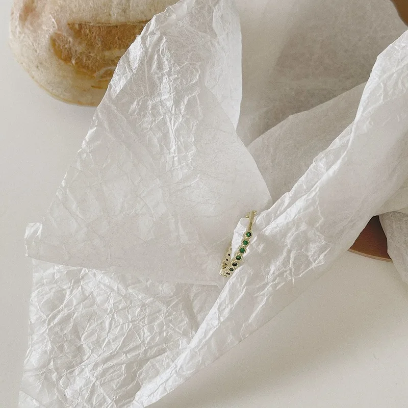 

Korean Simple Female Small Green Stone Ring Vintage Gold Color Love Wedding Ring Fashion Promise Engagement Rings For Women