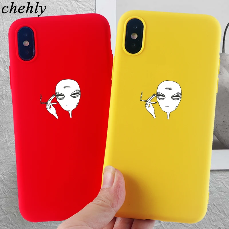 Fashion Alien Phone Case for IPhone 6s 7 8 11 Plus Pro X XS Max XR Cases Soft Sillicone Fitted Cell TPU Covers Accessories |