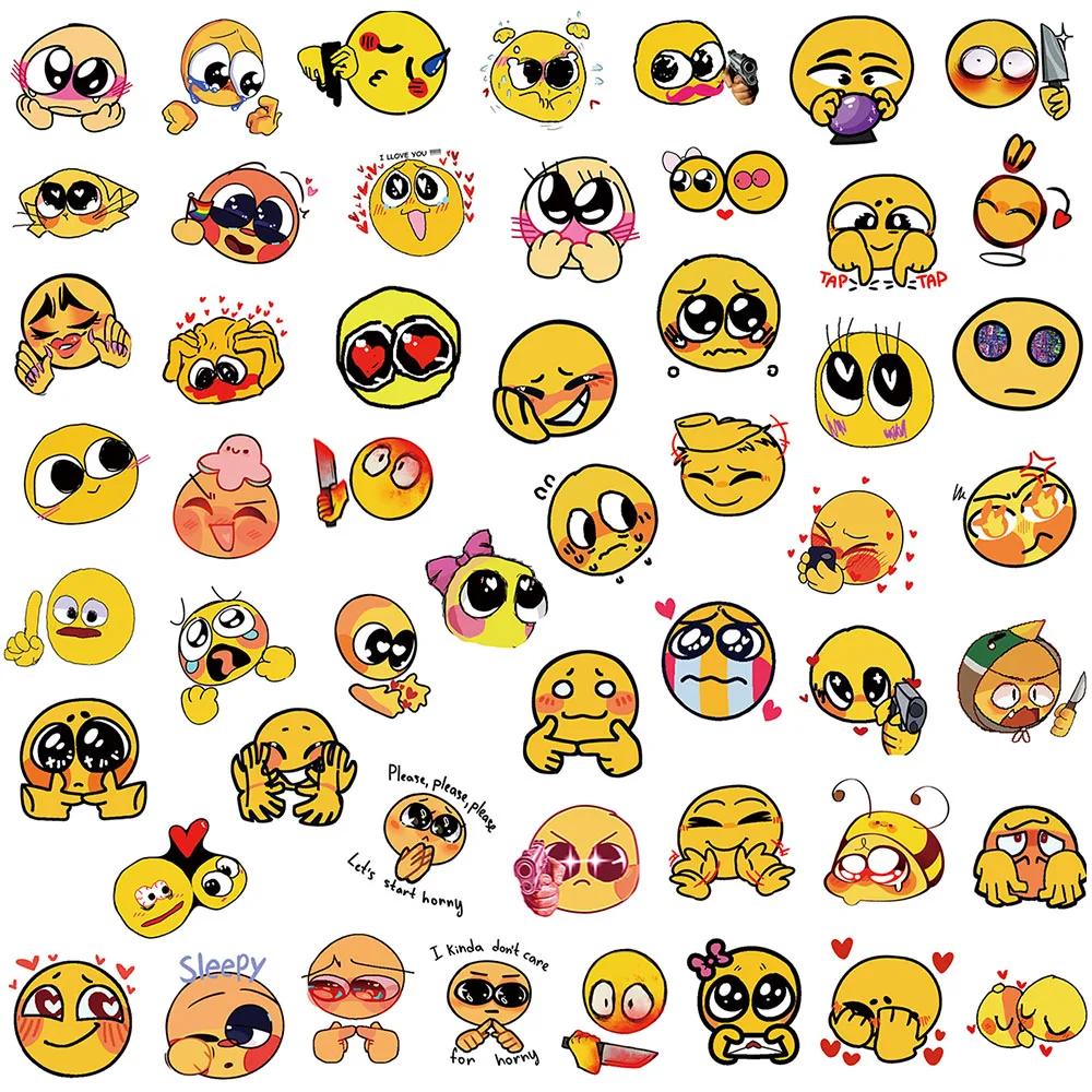 103050100pcs funny cute emoticon meme graffiti stickers laptop motorcycle guitar luggage phone waterproof sticker kids toy free global shipping