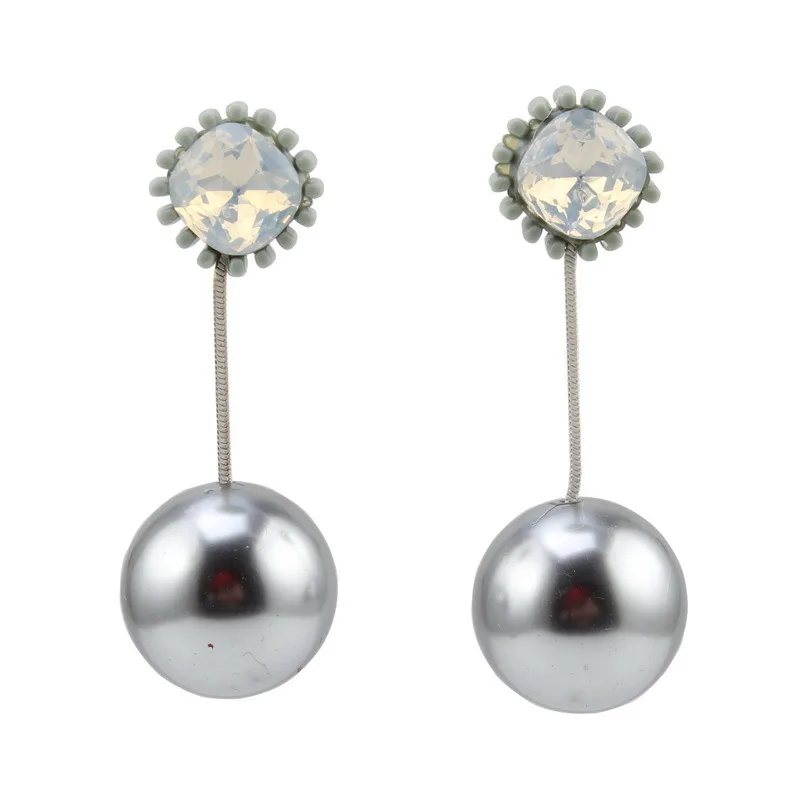 Висячие серьги Florosy с подвеской в виде хрустального шара имитацией жемчуга для