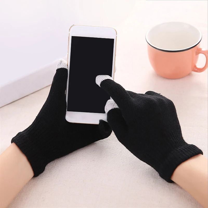 

Spring Women Men Touch Screen Warm Gloves Solid Cotton Smartphones Mitten Driving Glove Female Ski Gloves 2021