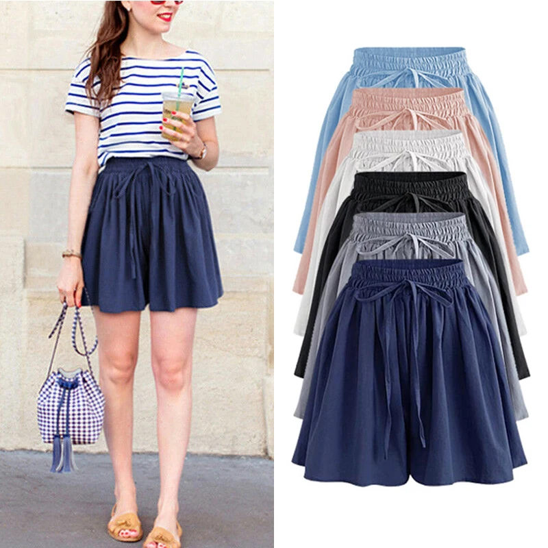 

Fashion Shorts Plus Size Skort Baggy Wide Leg Casual Skirts Ladies Womens
