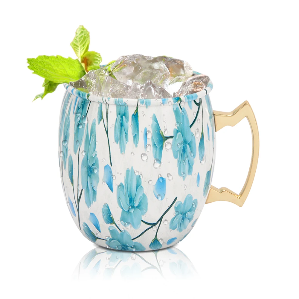 Кружки для москского мула чашка из нержавеющей стали цветная с латунной ручкой