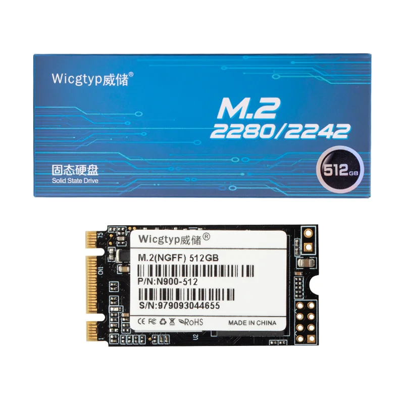 

Жесткий диск Wicgtyp M.2 NGFF SATA SSD 256 ГБ, Внутренний твердотельный Накопитель SSD M.2 SATA 2242 HDD для ноутбука