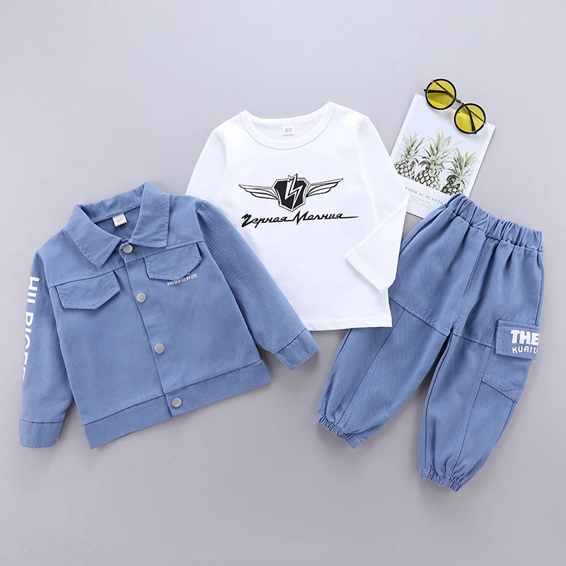 

Baby Boys Clothing Set Spring Autumn Fashion Coat Jacket+ T Shirt+pants 3 Pcs Newborn Sport Suit Infant Boys Clothes