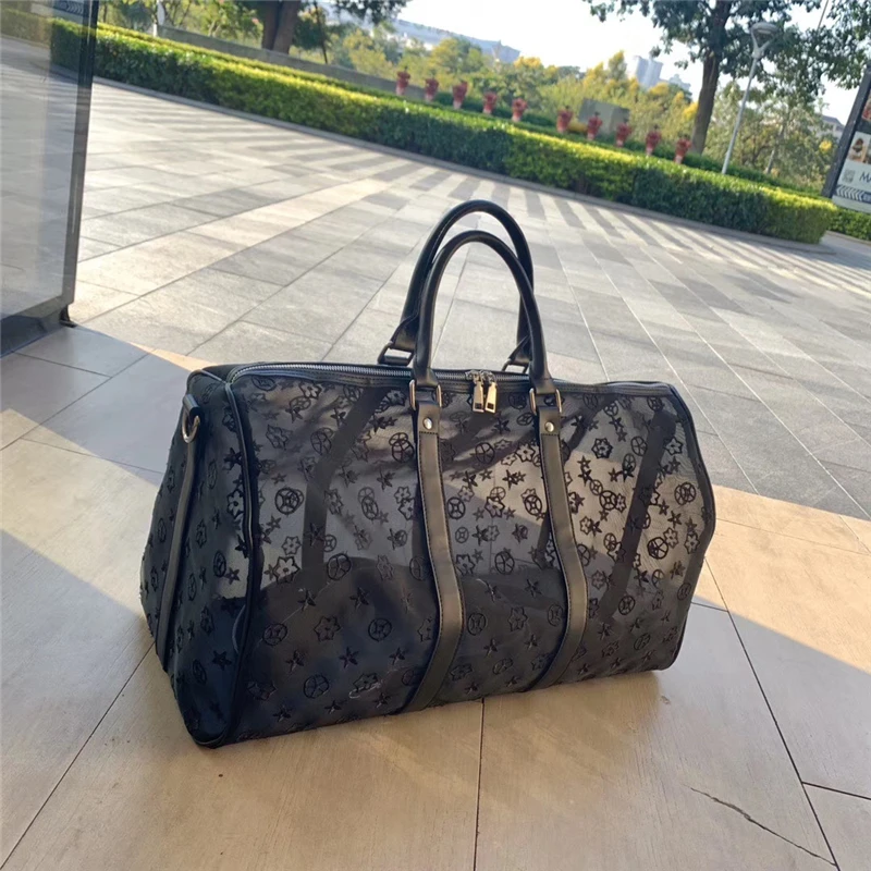 

New 2021 Old flower net travel bag embroidery large capacity portable fitness bag fashion versatile one-shoulder cross-body bag