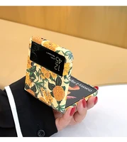 for samsung z flip 3 case vintage flowers environmental protection resin shell for samsung zflip3 conque floral phone accessorie