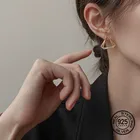 Женские серьги из серебра S925 пробы с золотыми треугольниками, геометрический дизайн в корейском вечерние ле, модные свадебные ювелирные украшения для девушек
