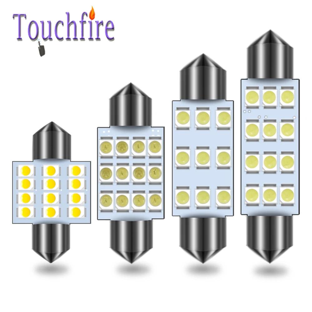 100 шт. гирлянда C5W C10W LED 31/36/ 39/41 мм 3528 1210 12SMD автомобильные лампы для карт