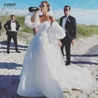 Элегантное свадебное платье LORIE с открытыми плечами, с открытой спиной, со съемными короткими рукавами-фонариками, платье невесты