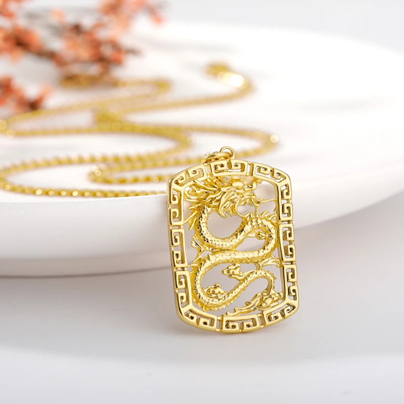 Модное ожерелье с подвеской в виде дракона кристаллами для женщин и мужчин