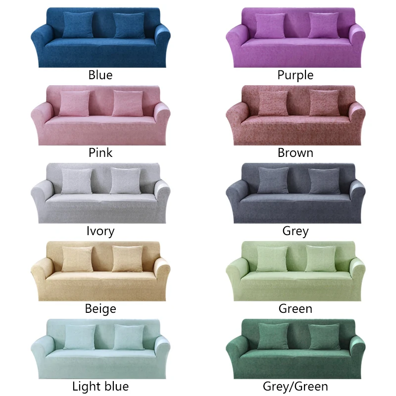 

Sofa Covers For Living Room Solid Color Elastic Sofa Cover Grey 3 Seater Sofa Cover SA47056