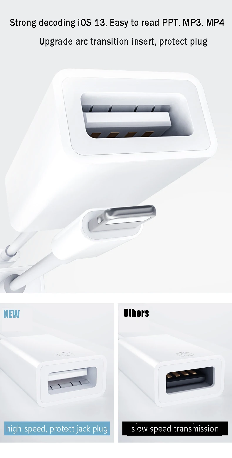 Адаптер OTG USB для камеры lightning USB кабель наушники конвертер Электрический пианино MIDI клавиатура для iphone 7 8 ios 13 адаптер