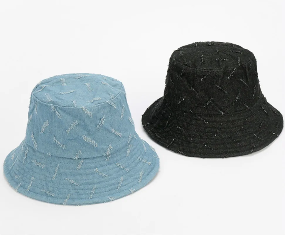 

2021 New Spring Models Cowboy Blue Bucket Hat All-match Fisherman Hats Outdoor Travel Hat Sun Cap Hats For Men and Women