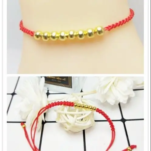 Браслет на удачу в китайском стиле для мужчин и женщин простой красный