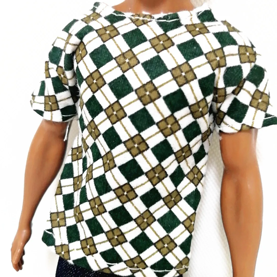 

Ken The Boy Friend Lattice Tee Trousers Set for Barbie BJD Doll Clothes Accessories Play House Dressing Up Kids