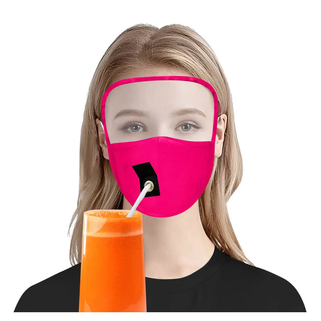 

Mascarillas Adult Women Washable Reusable Face-masks Fashion With Hole For Straw Masque Mondkapjes Wasbaar Halloween Cosplay