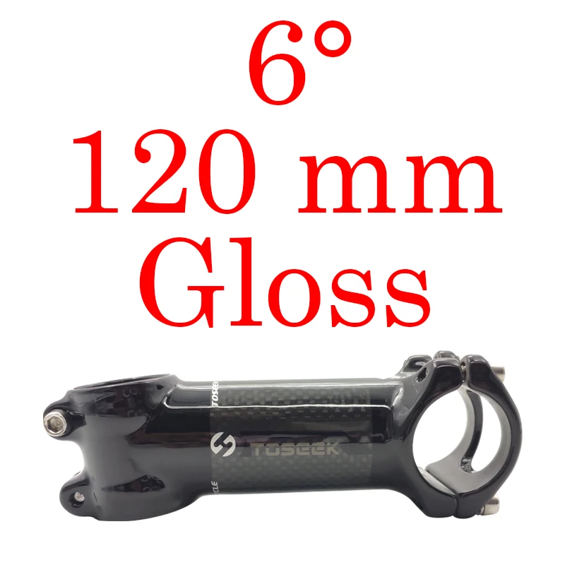 angle 6 Gloss 120mm TOSEEK Горный/Шоссейный велосипед Алюминий углерода стволовых коробку подлинной угол 6/17 матовый черный 31,8*60/70/80/90/100/110120 мм 145 г рулевая колонка велосипеда - Цвет: angle 6 Gloss 120mm