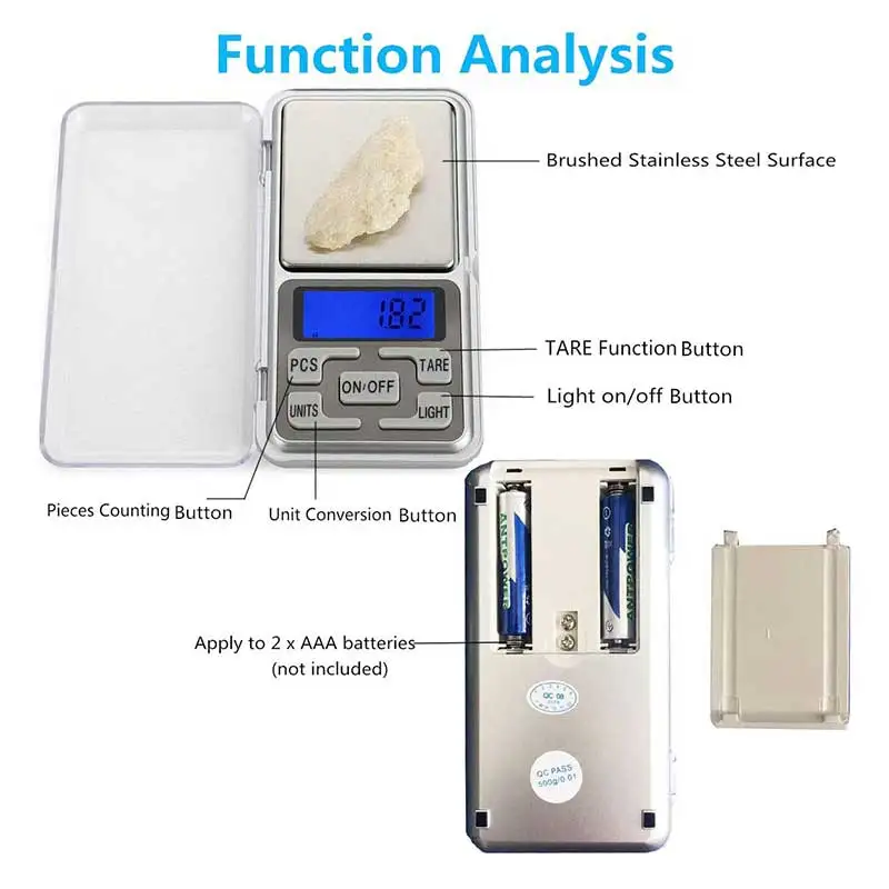 Мини электронные весы для ювелирных изделий карманные цифровые кухни измерения