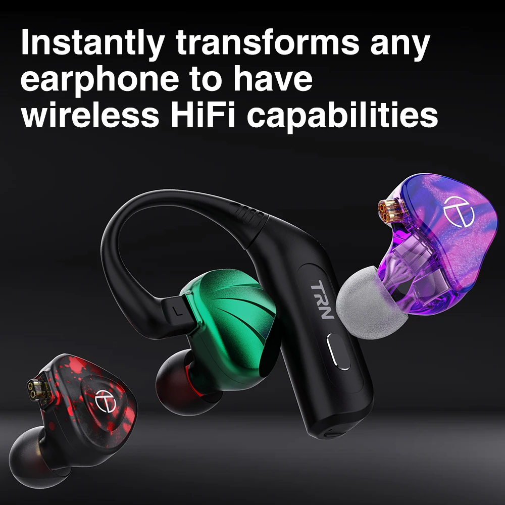 new trn bt30 tws hifi wireless bluetooth compatible upgrade cable module earhook 5 2 bluetooth headset wireless headphones free global shipping