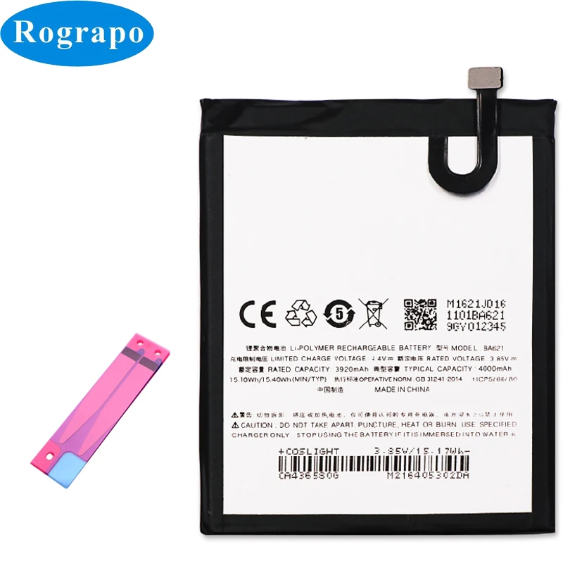 

New 4000mAh Replacement Battery For Meizu Note 5 meilan note5 M5 BA621 Phone Bateria Accumulator