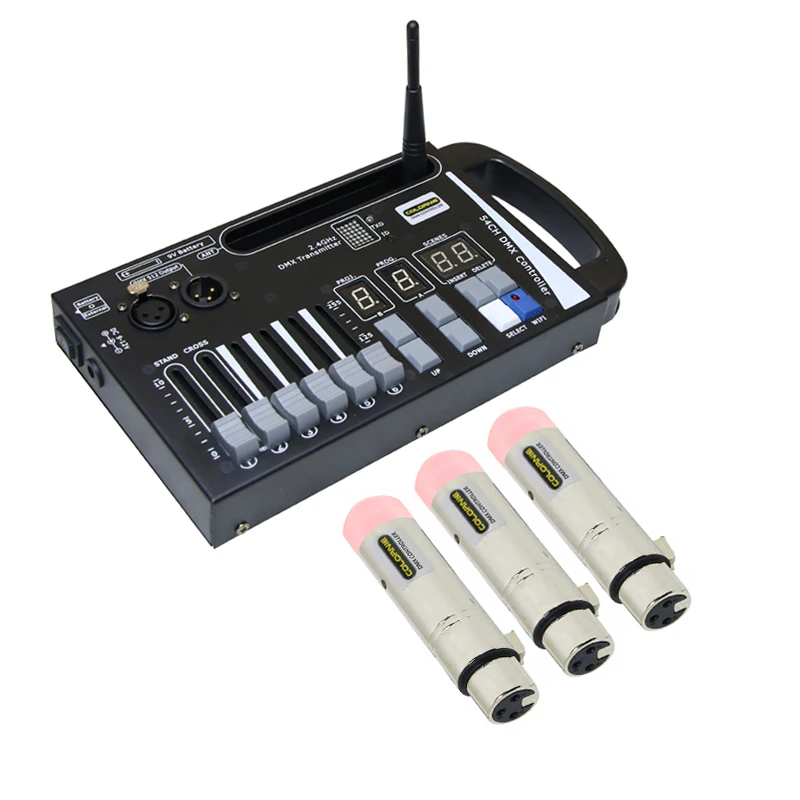 1 Console 3 Receiver Ручной мини беспроводной контроллер dmx для дома KTV DJ сценический светильник может использовать 9 В батарея Move сценический светильник ing консоль - Цвет: 1 Console 3 Receiver