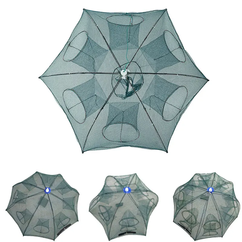 

1pcs Automatic Folding Umbrella Multilateral Fish Guard Fishing Fishing Gear Fishing Cage Hand Throwing Net S8B0893