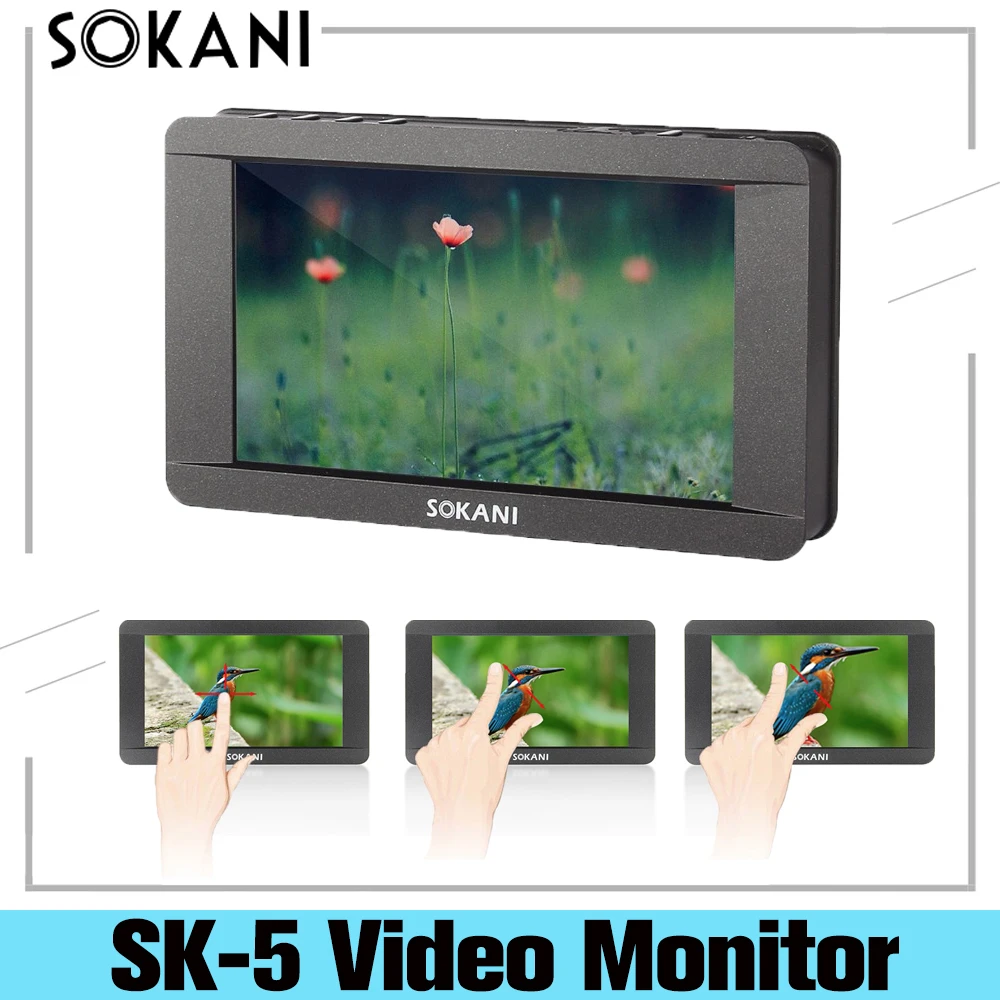 Sokani SK-5 5 &quot4K Поддержка сигнала сенсорный экран монитор HDMI-совместимый с камерой