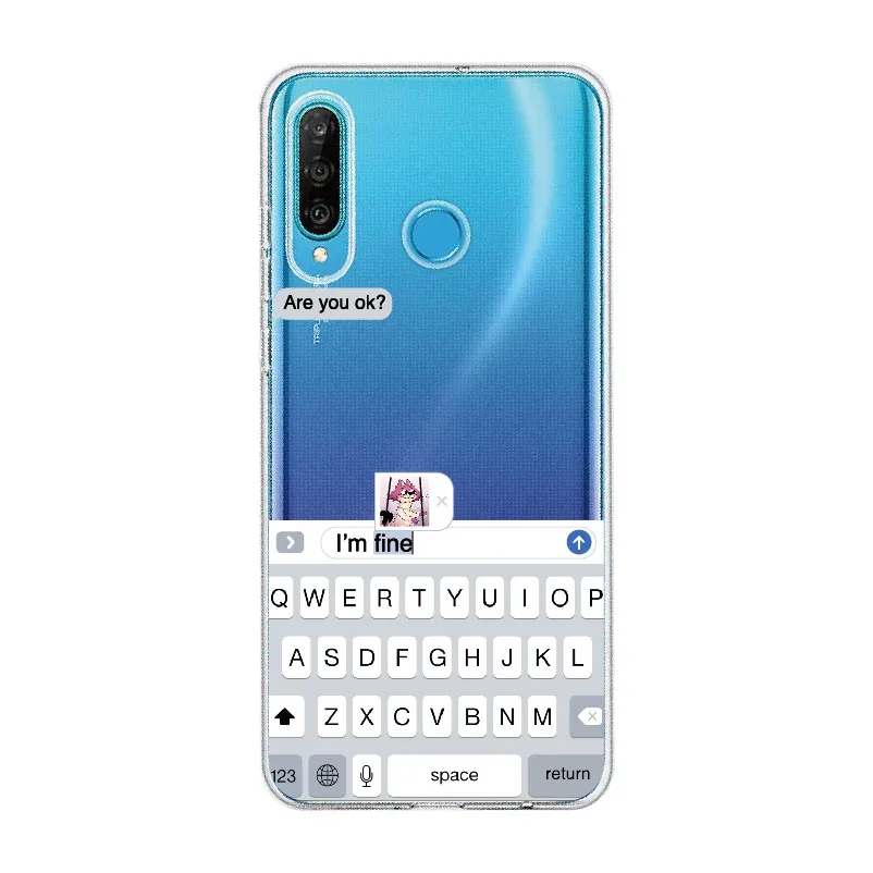

Funny Meme Are You Ok I Am Fine For Huawei Honor Mate 10 20 Nova P20 P30 P40 P Smart Soft Crystal Slim Protective Clear Case