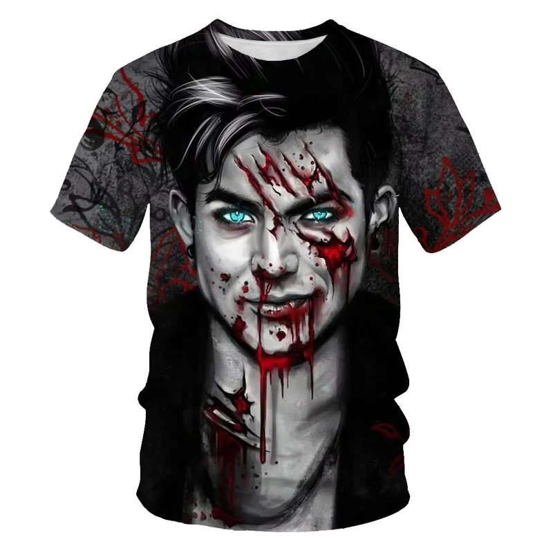 

2021 summer funny zombie vampire print men's and women's casual T-shirt hip hop T-shirt short sleeve street style