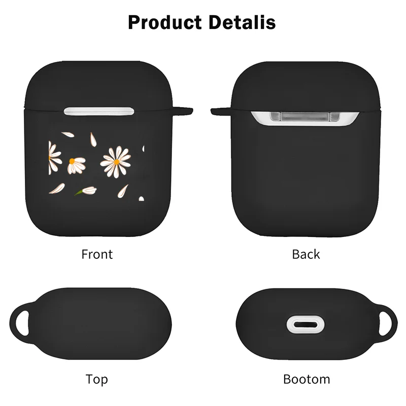 Чехол для наушников Airpods 2 1 с цветочным принтом ромашки симпатичный Роскошный