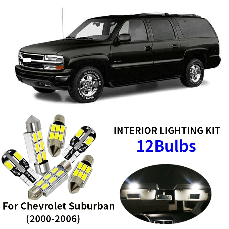 Светодиодный светильник без ошибок 12x Canbus комплект для салона посылка Chevrolet Suburban