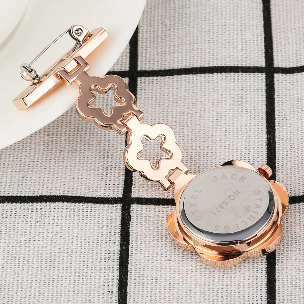 Часы женские карманные из нержавеющей стали розовое золото серебристые