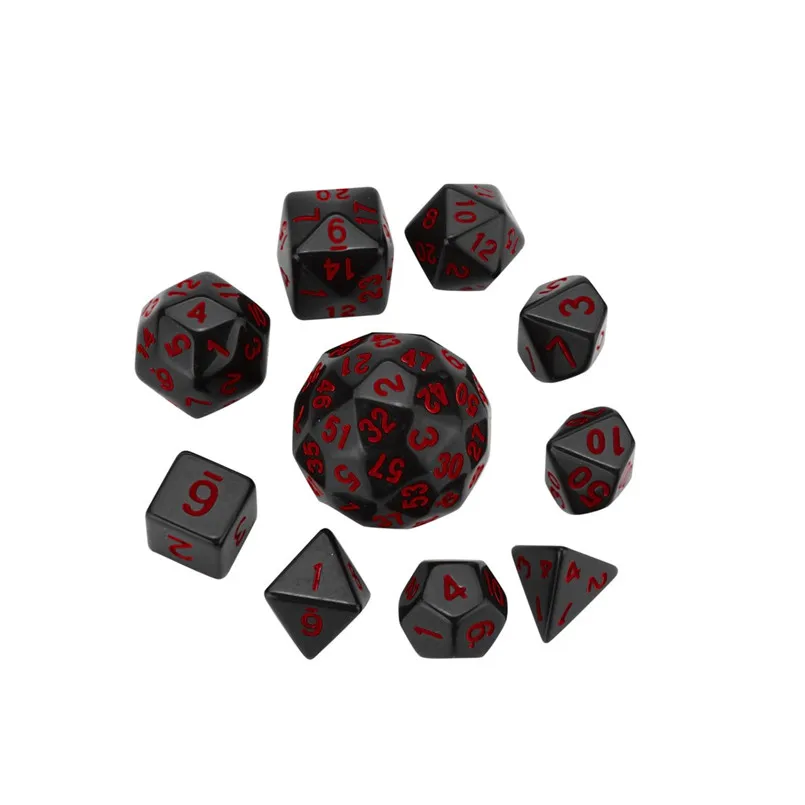 10 шт. Набор Игральных кубиков с 60 гранями dados poliedricos fun Вечерние игры polyhedron D60 многогранные акриловые кости dados de rpg 30A20 - Цвет: red dice set
