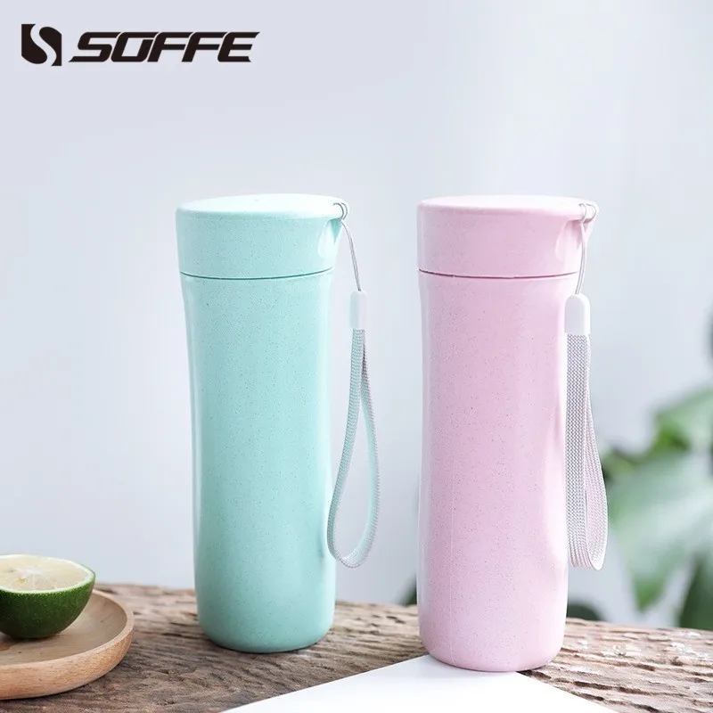 Soffe короткая пшеничная соломинка без бисфенола А бутылка для воды 450 мл детей