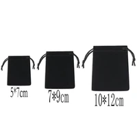 100pcs lot velvet black 3 sizes jewelery gift bags brace strap pouches wholesale1012cm 79cm 57cm