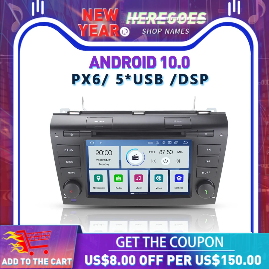 PX6 DSP IPS Android 10 4 Гб + 64 RDS радио GPS карта Bluetooth 5 0 wifi Автомобильный мультимедийный DVD