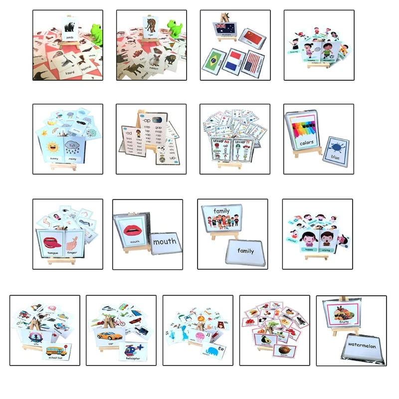 

72XC English Early Learning Flash Cards For Kids Life Educational Word Card Kindergarten Teacher Teaching Aids