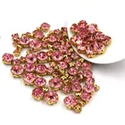 Горячая Распродажа 100 шт.пакет, составленных из предметов разных размеров с украшениями из розового стекла со стразами одежда свободные бусины золотая основа Швейные Кристаллы Стразы diy свадебное платье