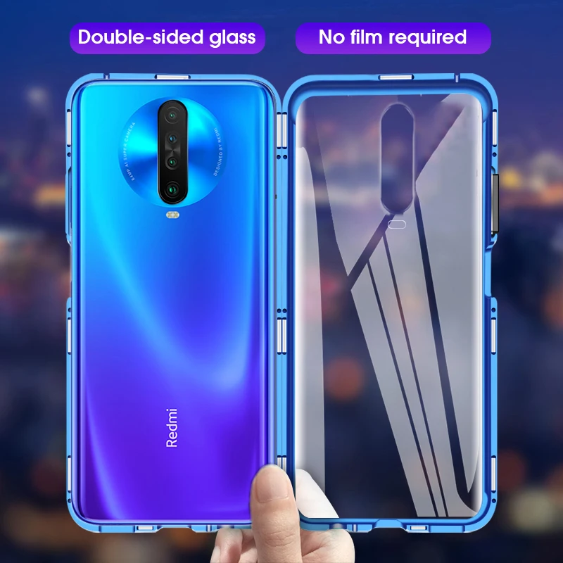 KEYSION 360 двухсторонний металлический магнитный чехол для Redmi K30 K20 Pro прозрачная