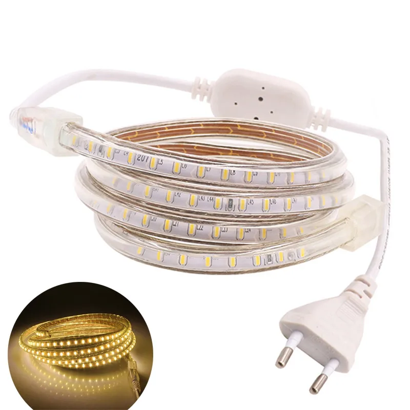 SMD 3014 Светодиодный AC220V светодиодный гибкий светильник 120 светодиодный/м IP67