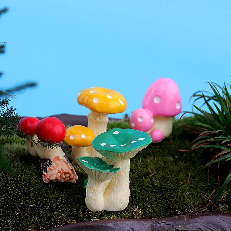Различные милые миниатюрные фигурки грибов сказочный сад в горшке растительный