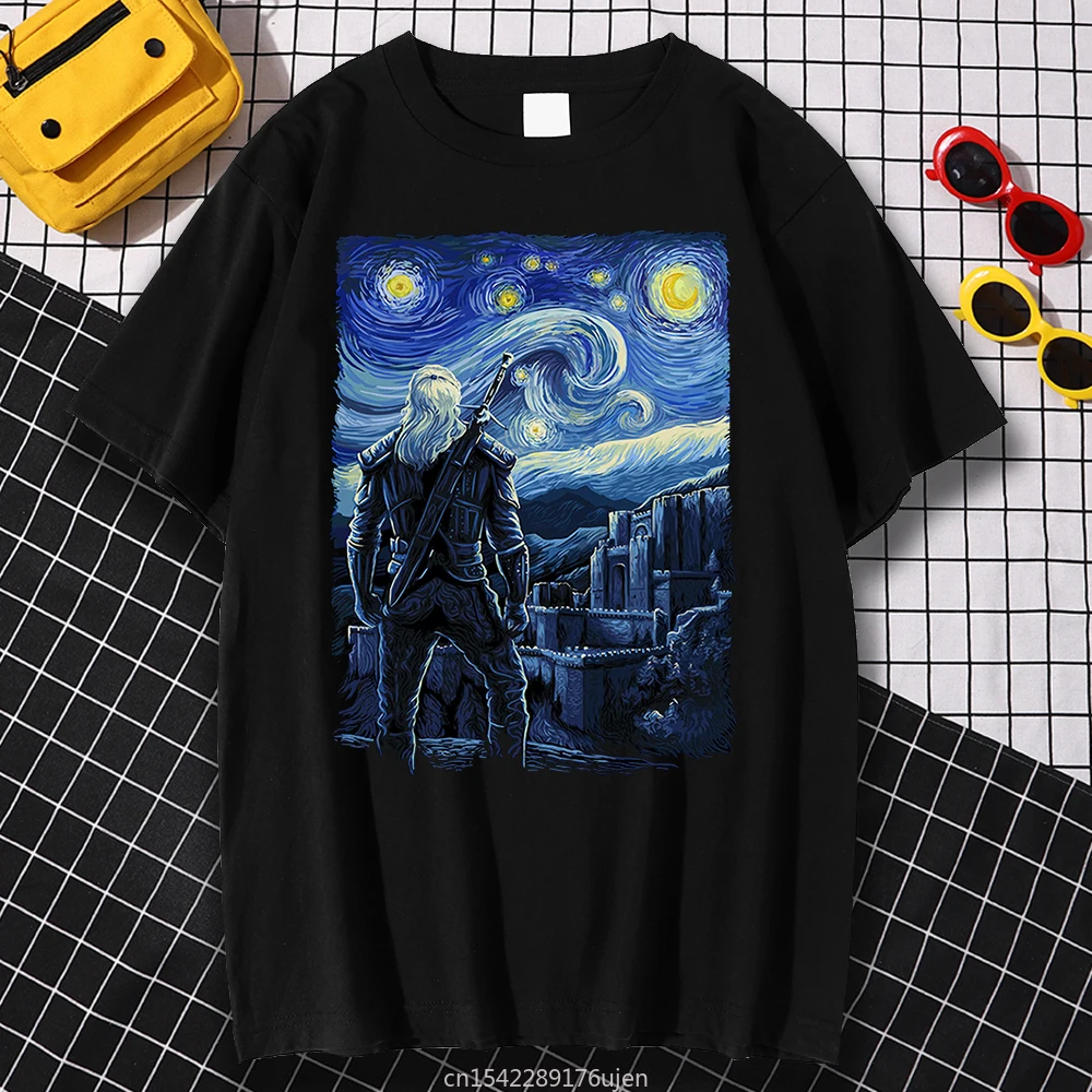 

2021 New Style Starry Kaer Morhen Prints T-Shirt Hign Quality T-Shirts Summer Loose Tee Clothing Vintage Tops for