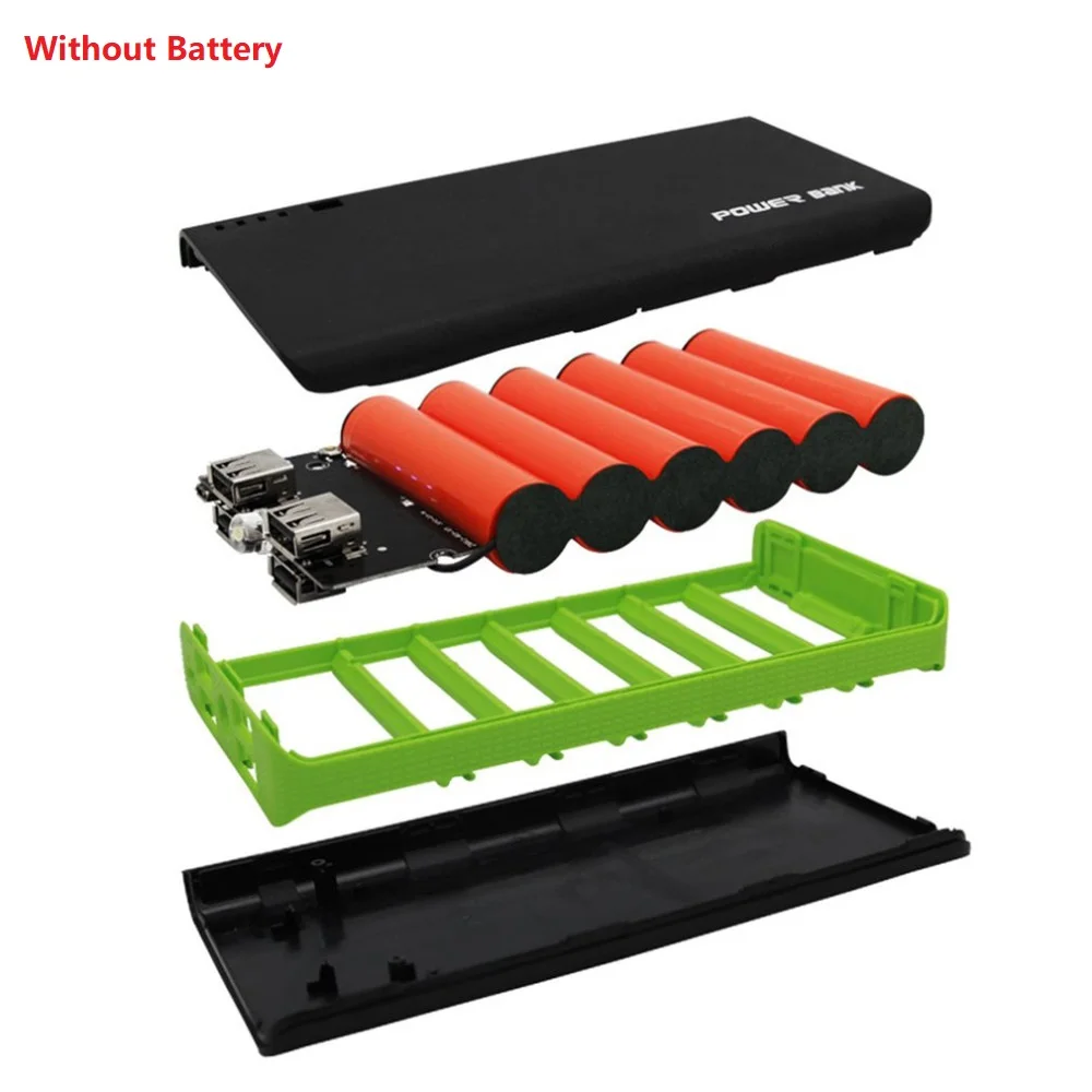 Корпус внешнего аккумулятора светодиодный светодиодным фонариком 4 USB порта 5 В 2